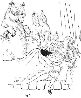 Illustration: By Leonard Leslie Brooke on page 25 of "The Story of the Three Bears." 